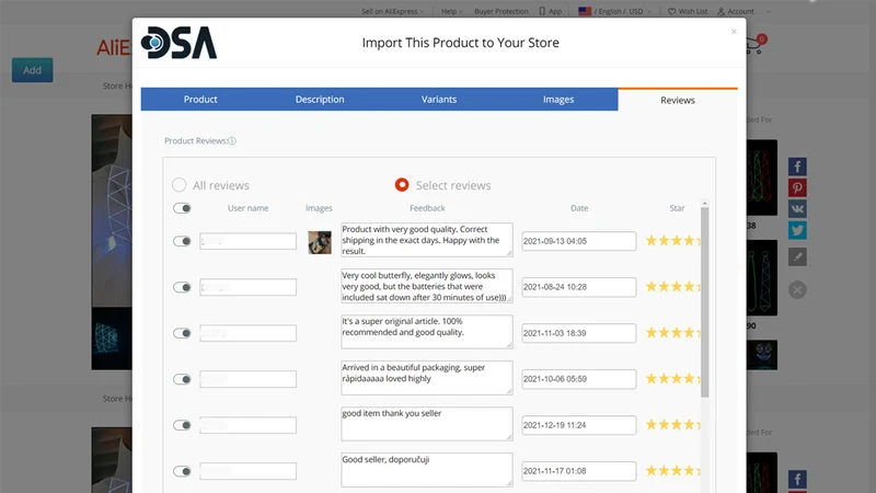 DSA: Product & Review Importer