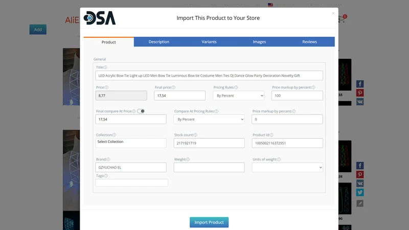 DSA: Product & Review Importer