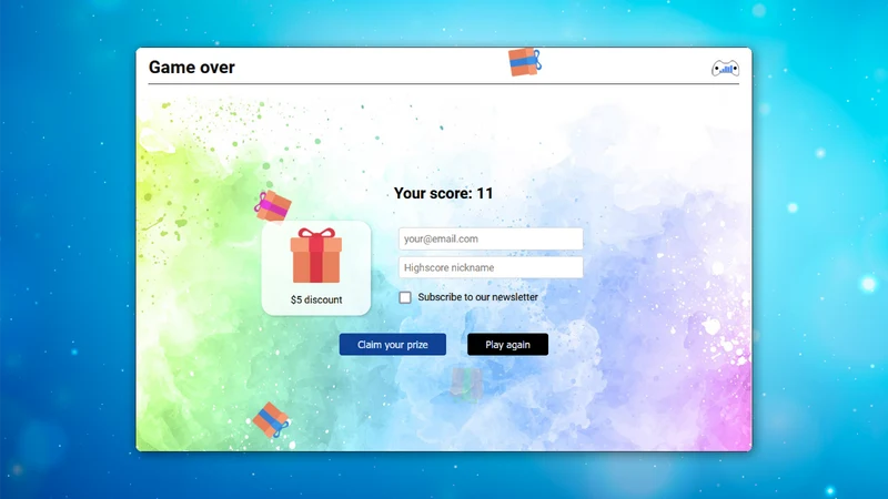 Email Popup & Discount Game