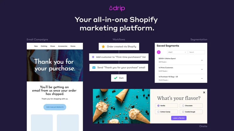 Drip Email Automation & Popups