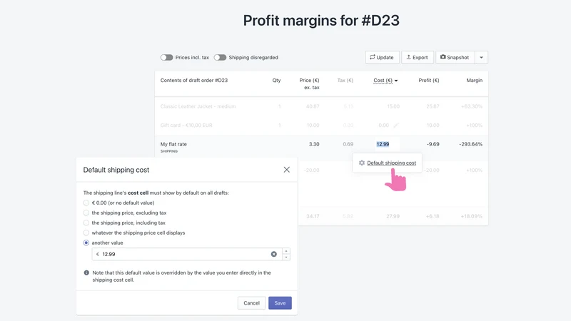 QuoteMate Draft Profit Margins
