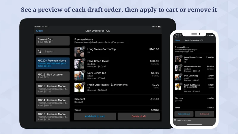 BentoSMB Draft Orders For POS