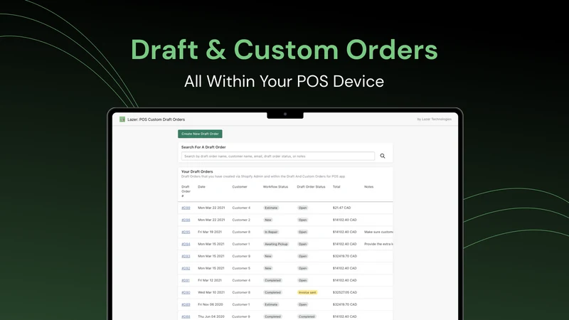 Custom & Draft Orders For POS