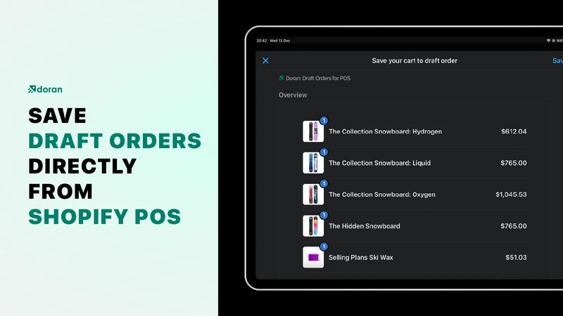 Doran: Draft Orders for POS