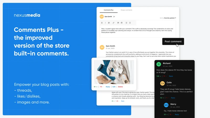 Comments Plus: blog comments
