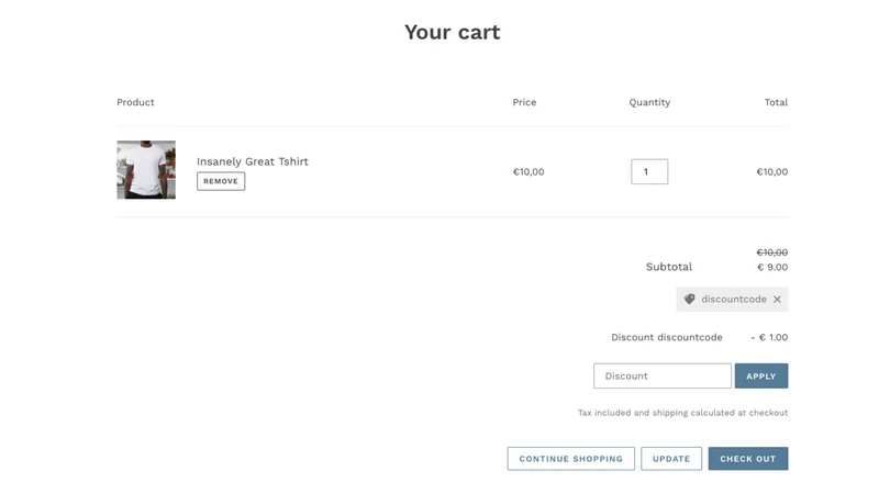 Dcode ‑ Discount codes in Cart