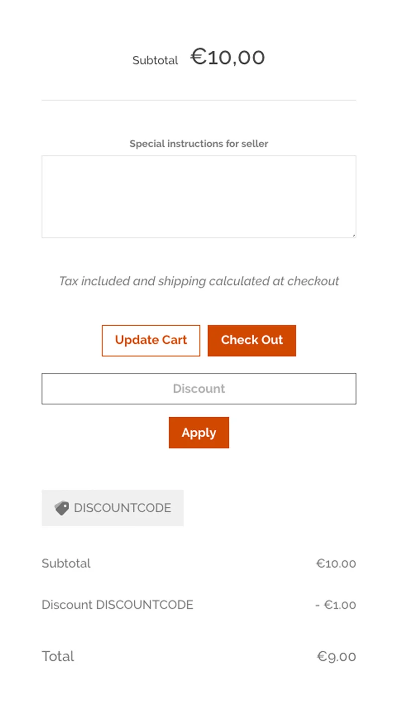Dcode ‑ Discount codes in Cart