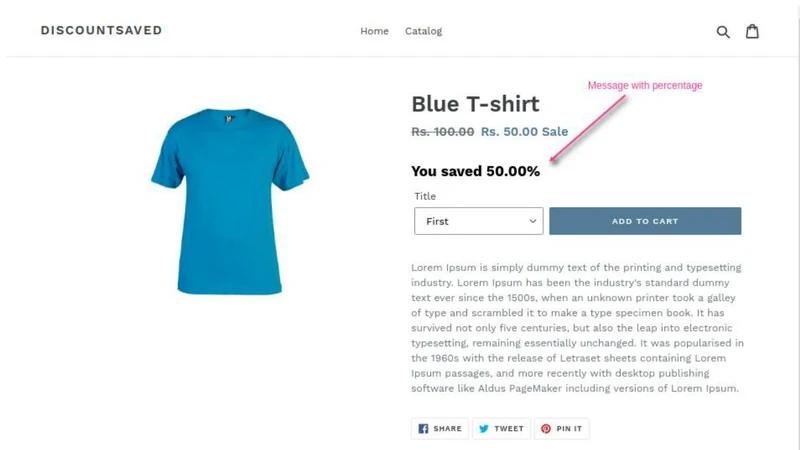 Discount Saved Message ‑ SBT