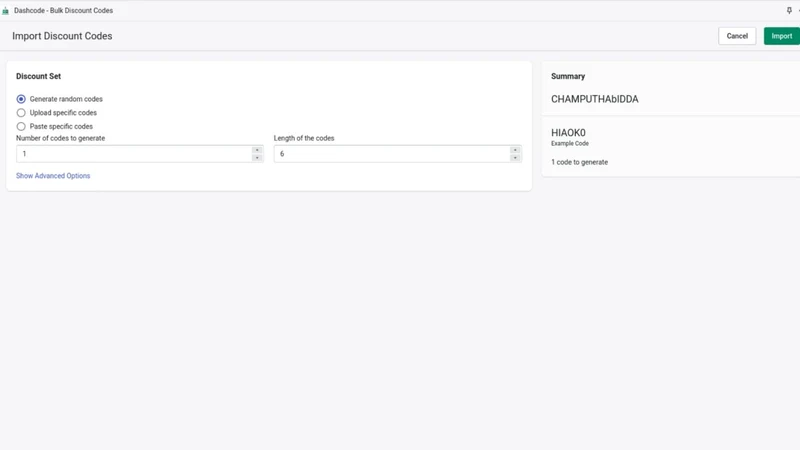 Dashcode ‑ Bulk Discount Codes
