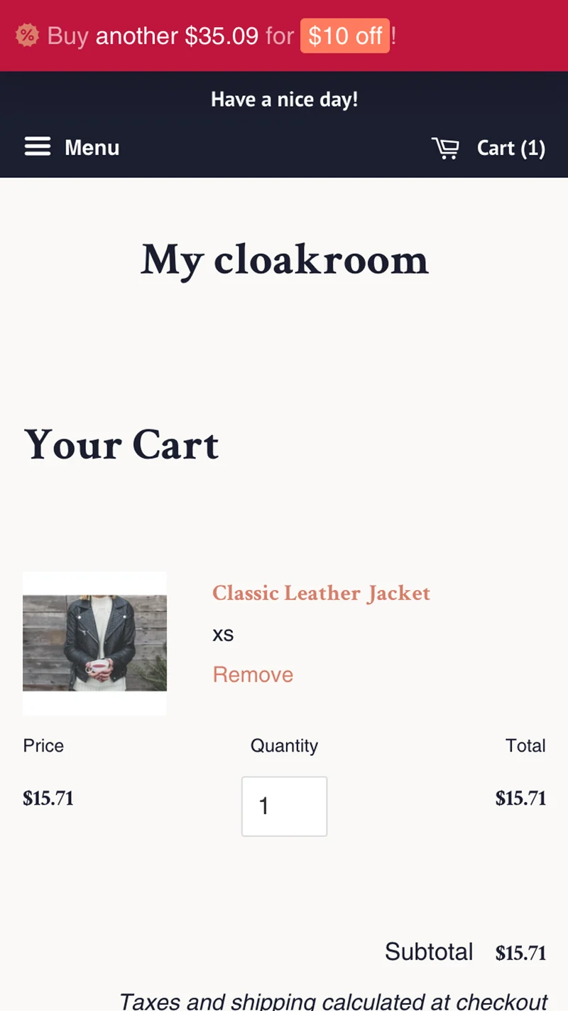 Discount Assistant Bar
