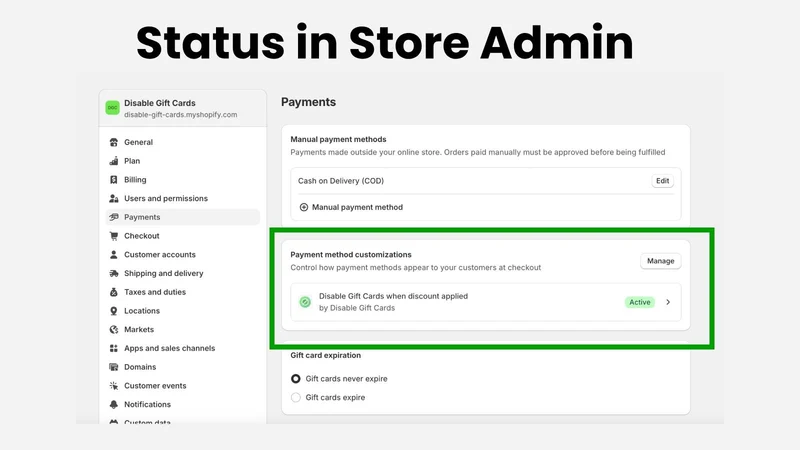 Restrict / Disable Gift Cards