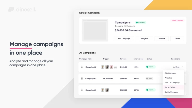 Dinosell: Post Purchase Upsell