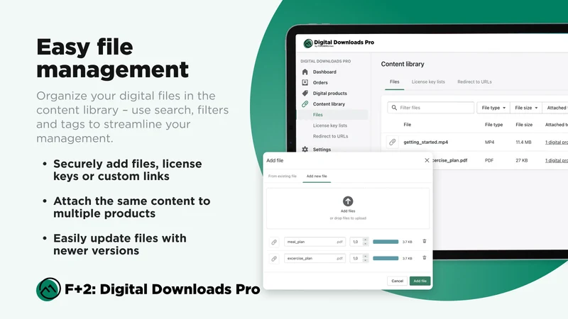 F+2: Digital Downloads Pro