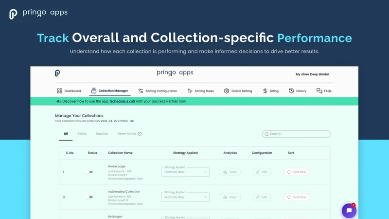 PA: Product & Collection sort