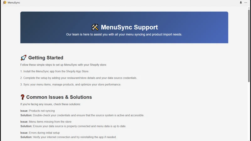MenuSync