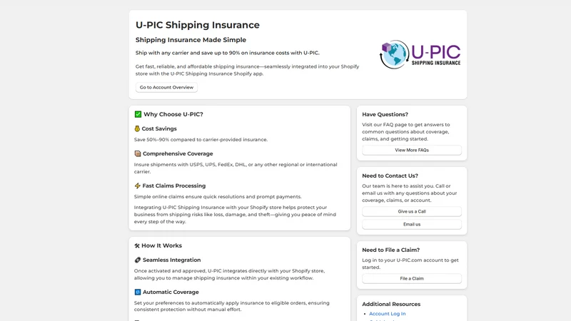 U‑PIC Shipping Insurance