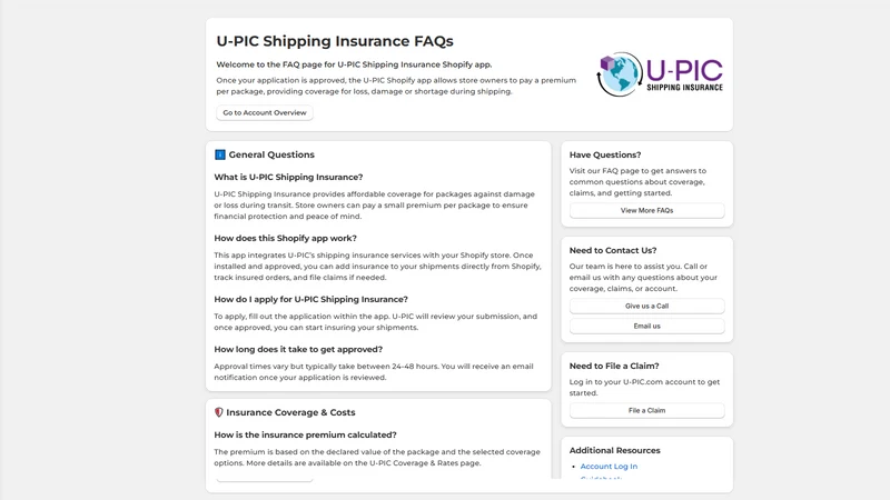 U‑PIC Shipping Insurance