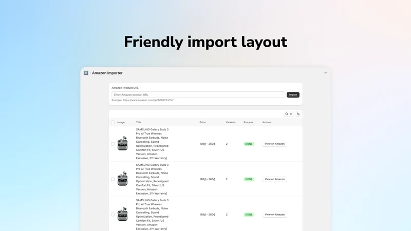 Ryviu Amazon Products Importer