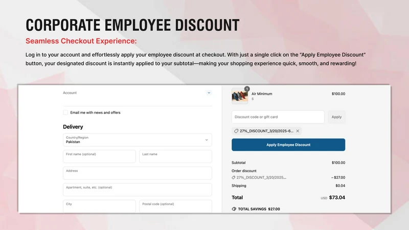 Corporate Employee Discount