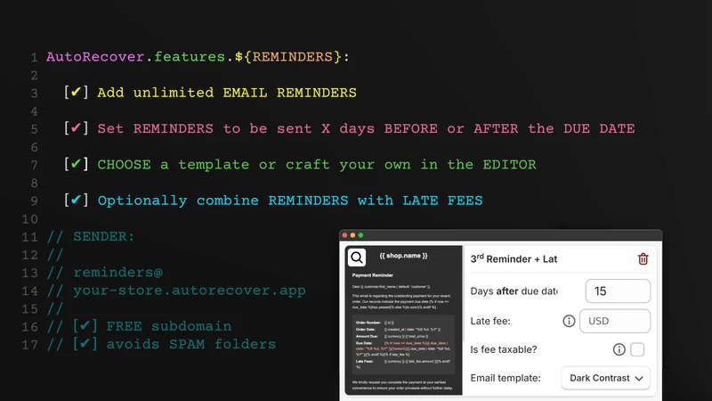 AutoRecover | Reminders & Fees