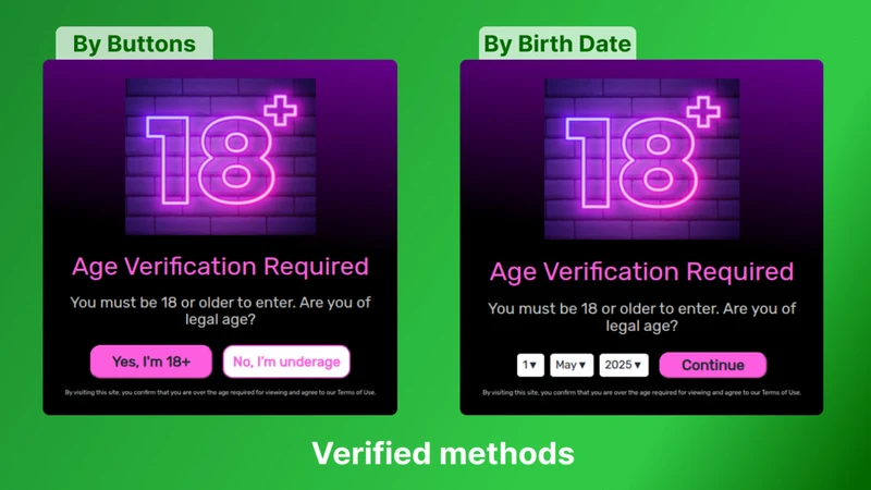 VR Age Verification Popup 18+