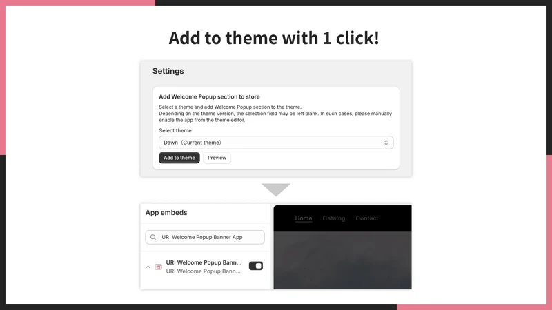 UR: Welcome Popup App Banner