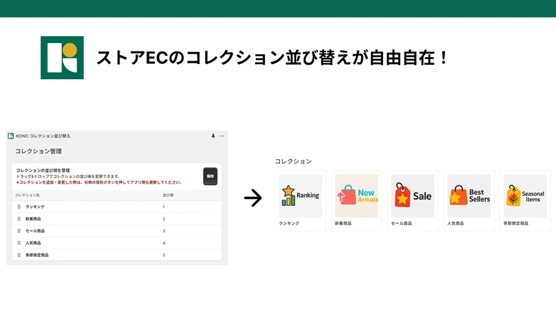 KONO コレクション並び替え