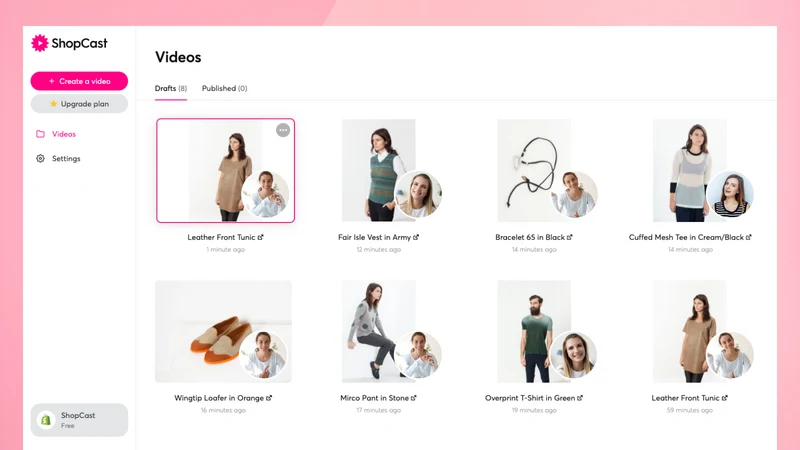 ShopCast: Sales Videos