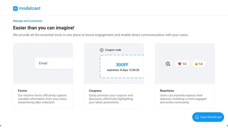 ModalCast: Forms & Feedback