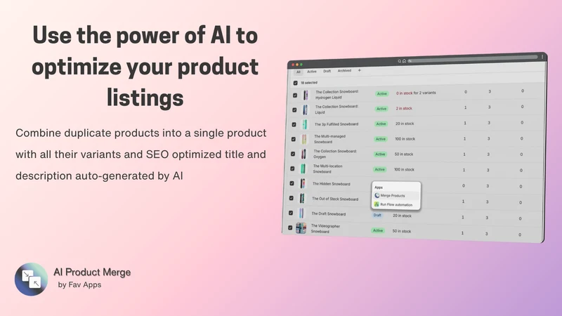 Fav AI Merger ‑ Merge Products