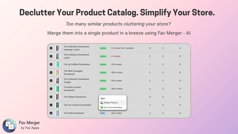 Fav AI Merger ‑ Merge Products