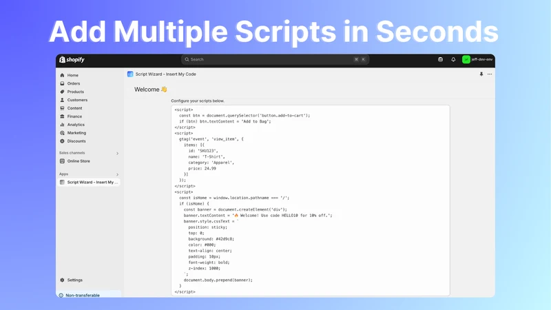 Script Wizard ‑ Insert My Code