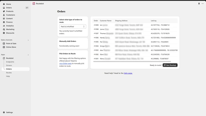 RouteBot: the Delivery Planner