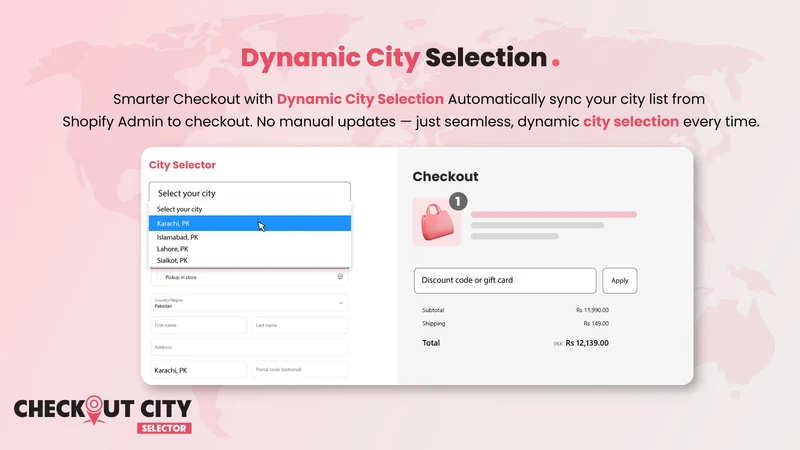 Checkout City Selector
