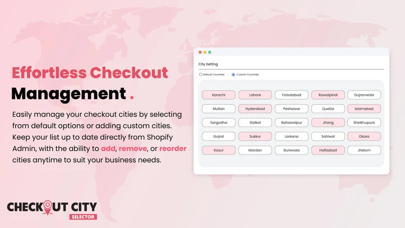 Checkout City Selector