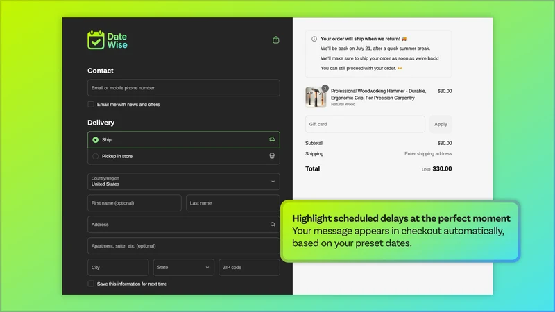 DateWise ‑ Scheduled messaging