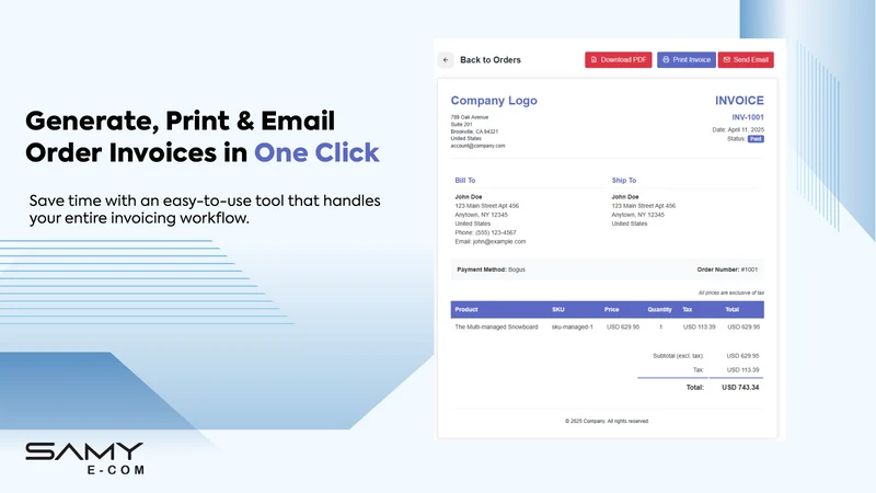 Samy : PDF Invoice Generator