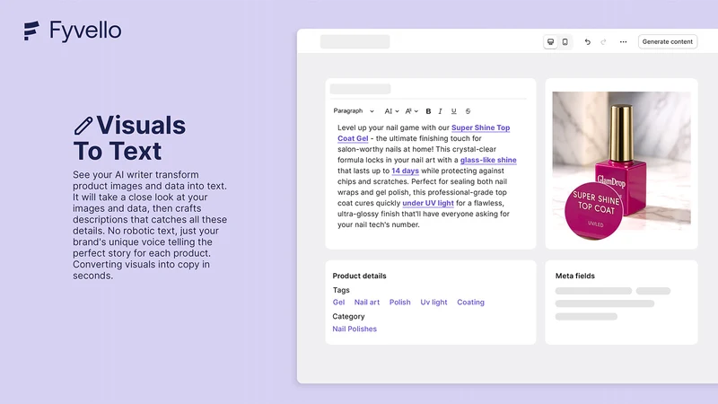 Fyvello: AI (SEO) Descriptions