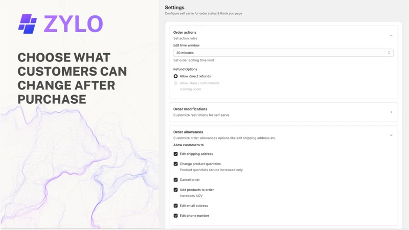 Zylo: Upsell & Order Editing