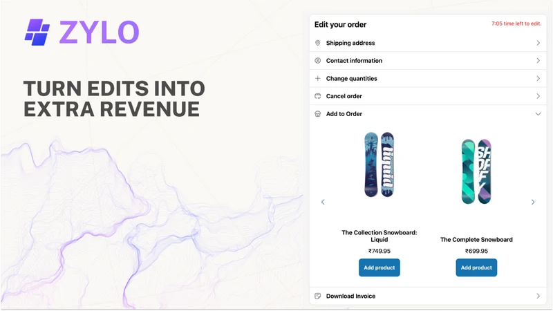 Zylo: Upsell & Order Editing