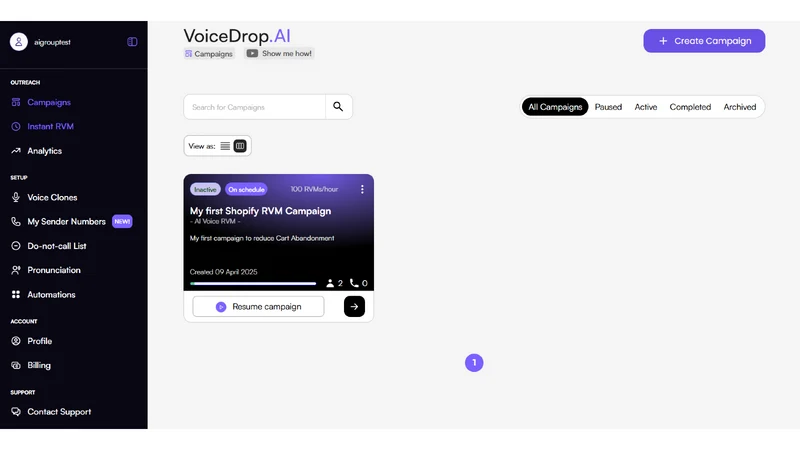 VoiceDrop ‑ Abandoned Cart