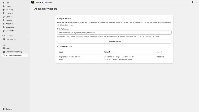 Onclick Accessibility