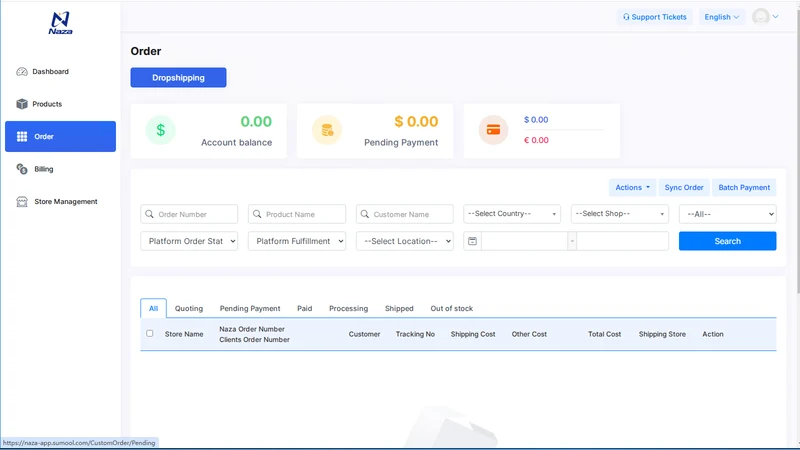 Naza dropshipping