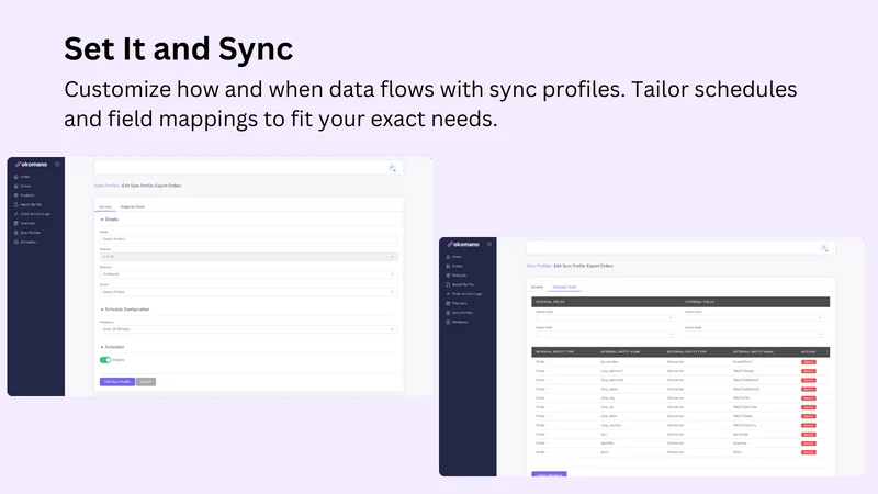 Okomano Inventory & Order Sync