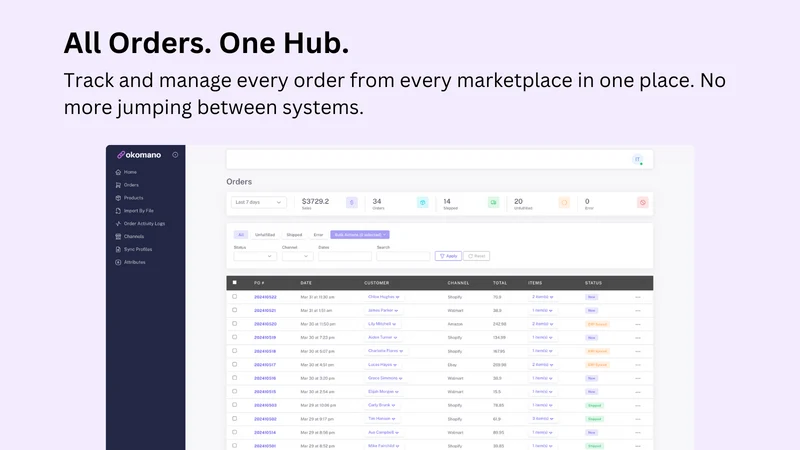 Okomano Inventory & Order Sync