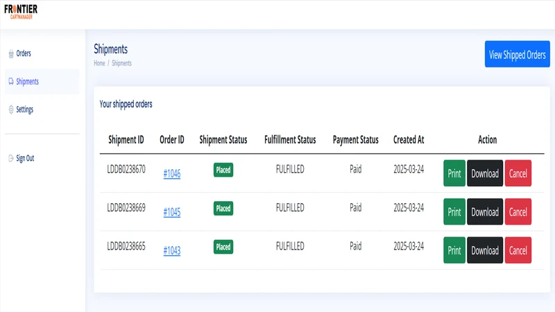 Frontier CartManager