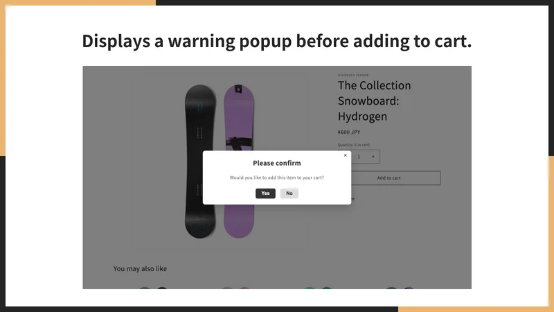 UR: Cart Add Warning Popup