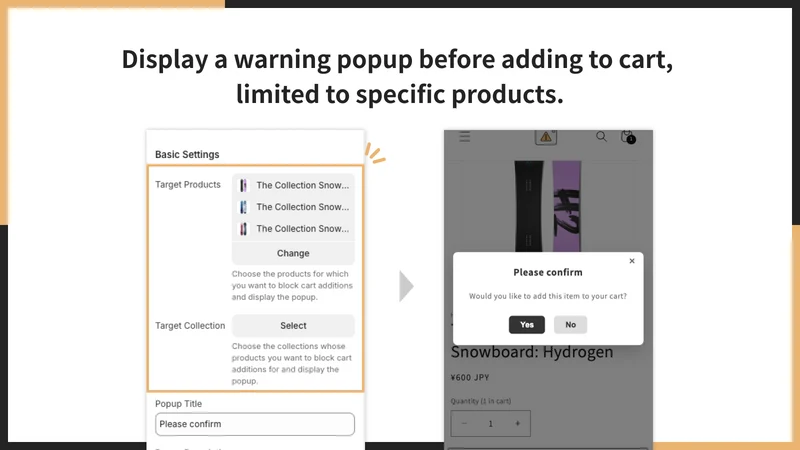 UR: Cart Add Warning Popup