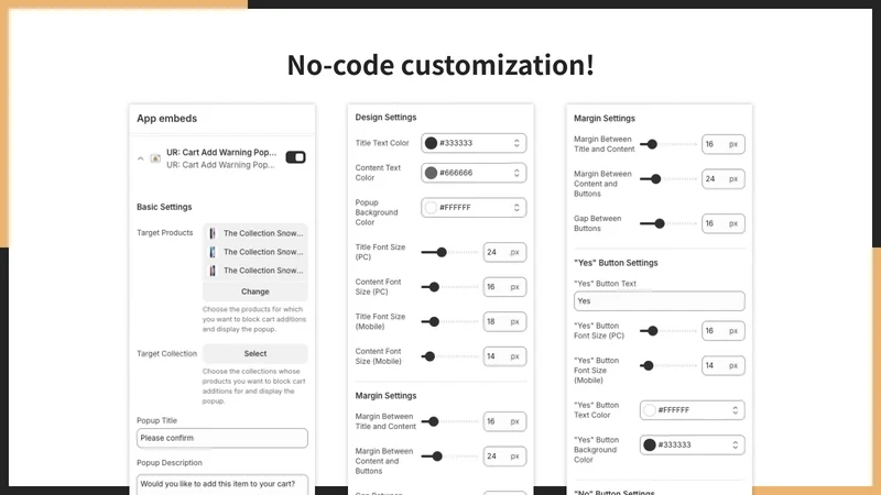 UR: Cart Add Warning Popup