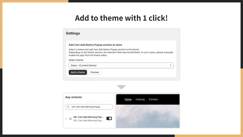 UR: Cart Add Warning Popup